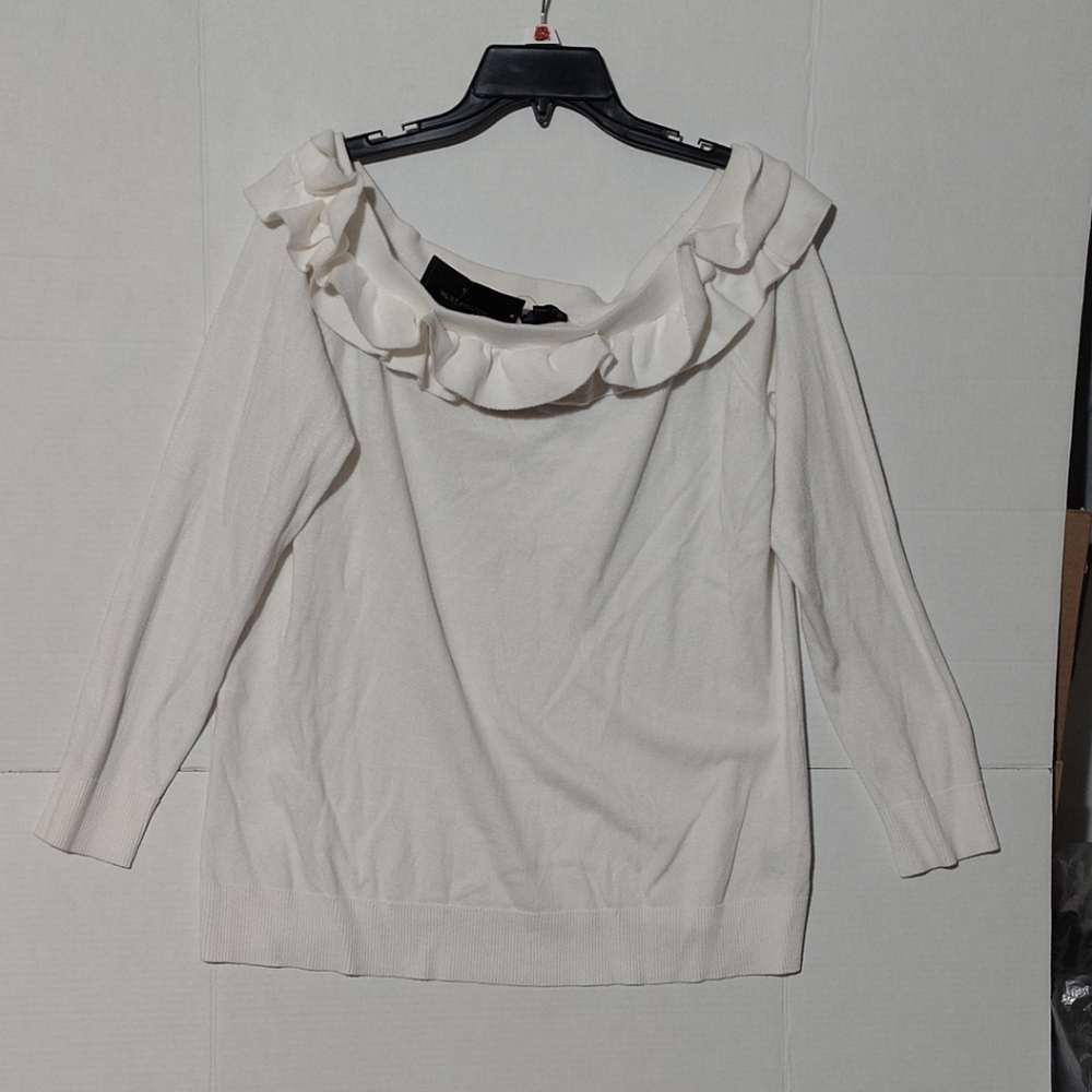 Worthington Cream Ruffle Blouse